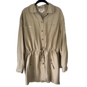 Baldanza Sportivo - Tan (safari) Silk Jacket with String Adjustable Waist Size M